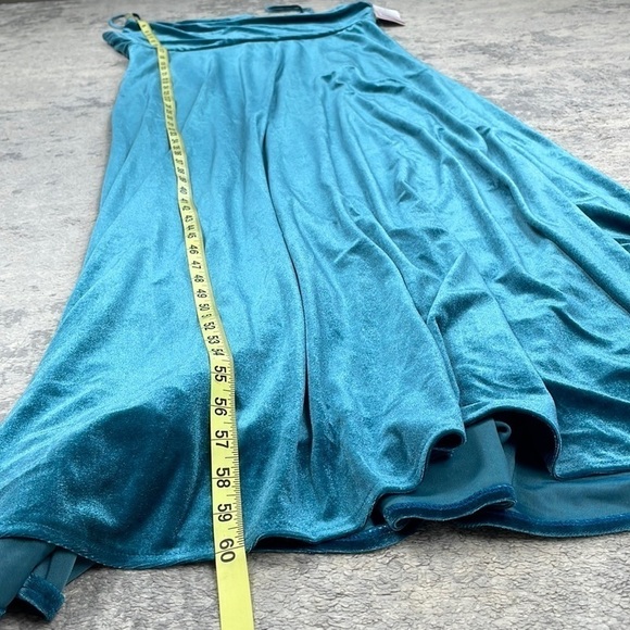 NWT After Six Cowl Neck Velvet Gown Bridesmaid Dress Dutch Blue 1541 Sz 16 - Picture 8 of 12